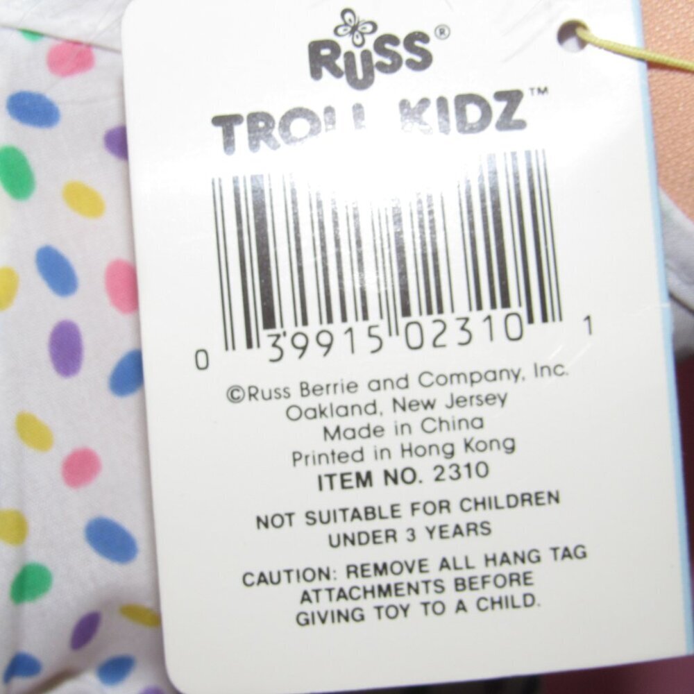 Russ Troll Kidz “Bugsy” Easter Bunny Troll Doll – Vintage Collectible Plush - Picture 8 of 9